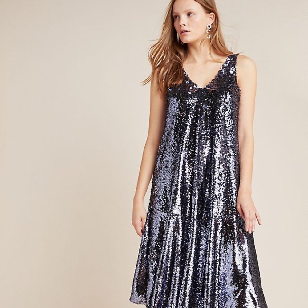 NEW Anthropologie Sybil Sequined Dress - Picture 5 of 6